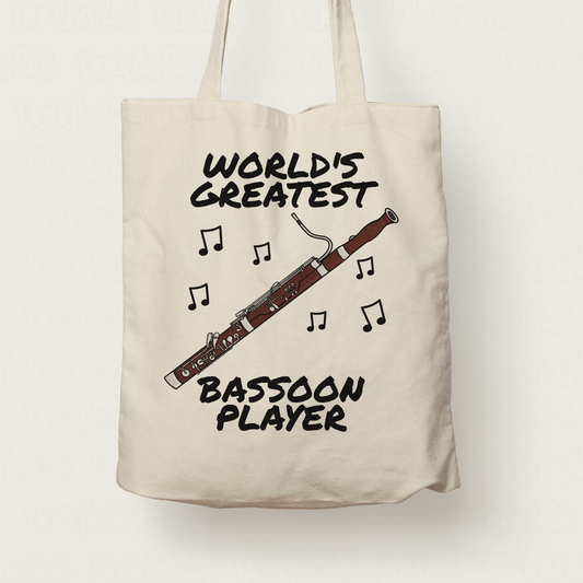 Bassoon Tote Bag - World's Greatest Bassoon Player - Gift For Bassoonist (USA)