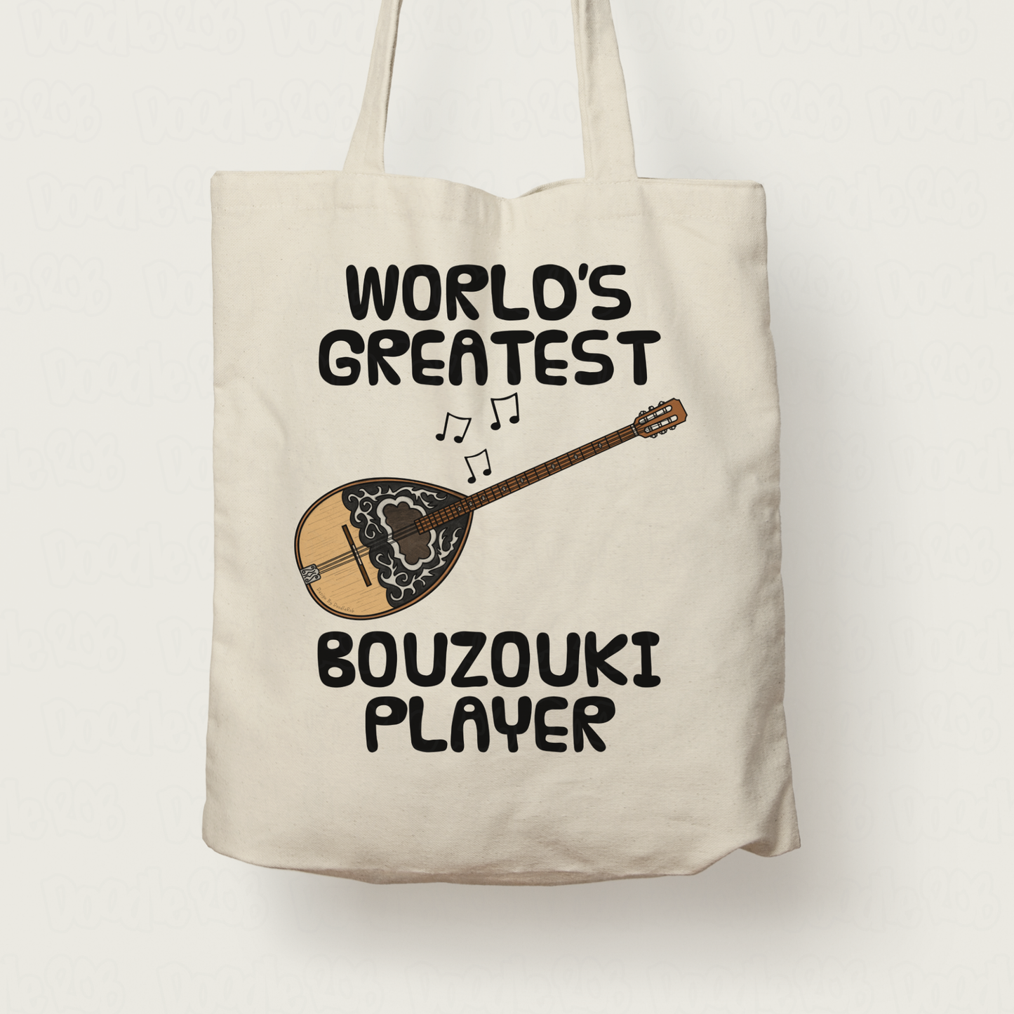 Funny Bouzouki Tote Bag - World's Greatest Bouzouki Player - Greek Musician Gift