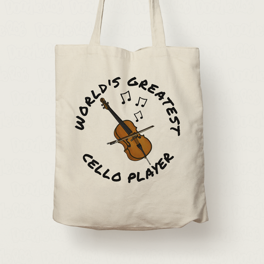 Cello Tote Bag - World's Greatest Cello Player - Gift For Cellist (USA)