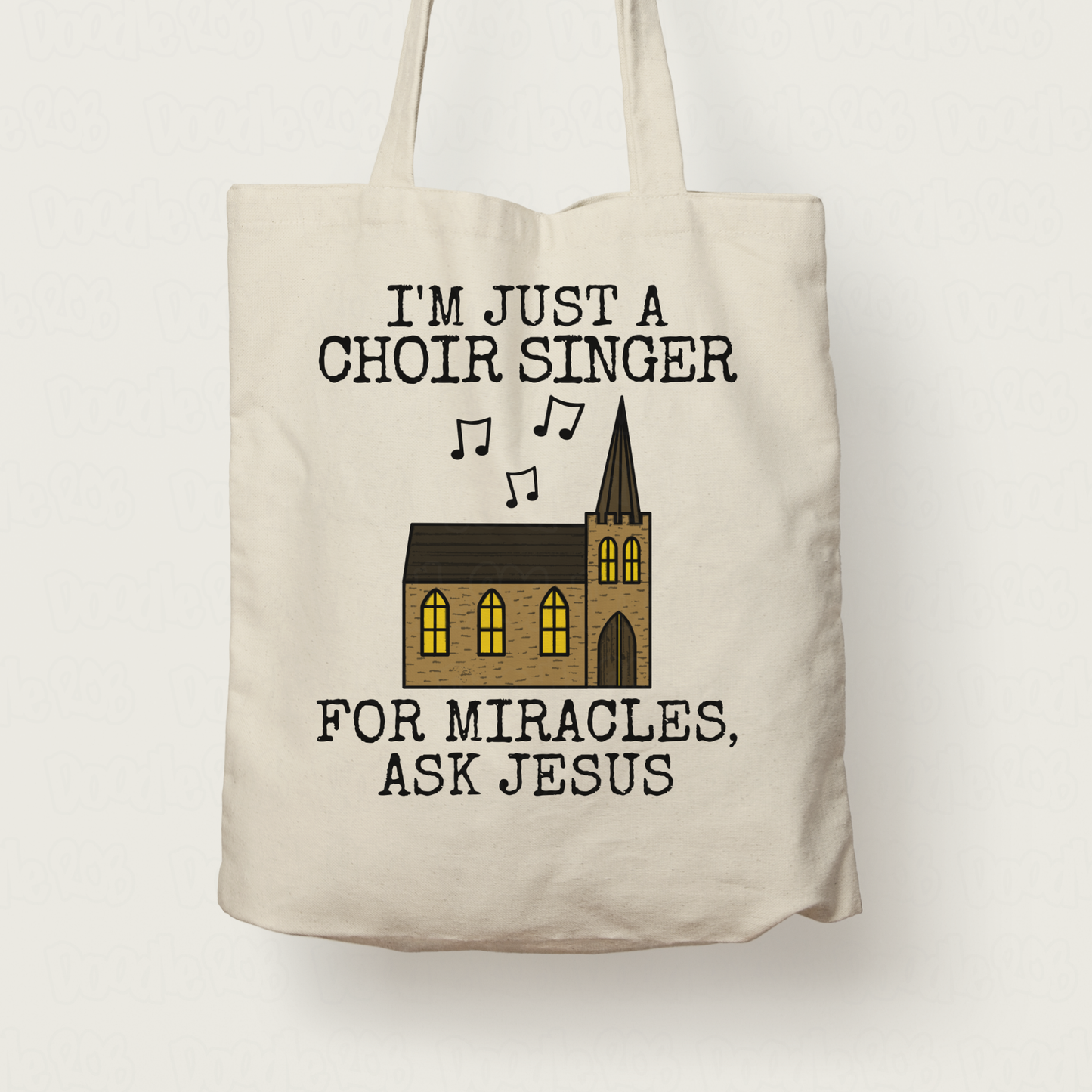 Church Choir Singer Tote Bag - For Miracles, Ask Jesus - Christian Musician Gift