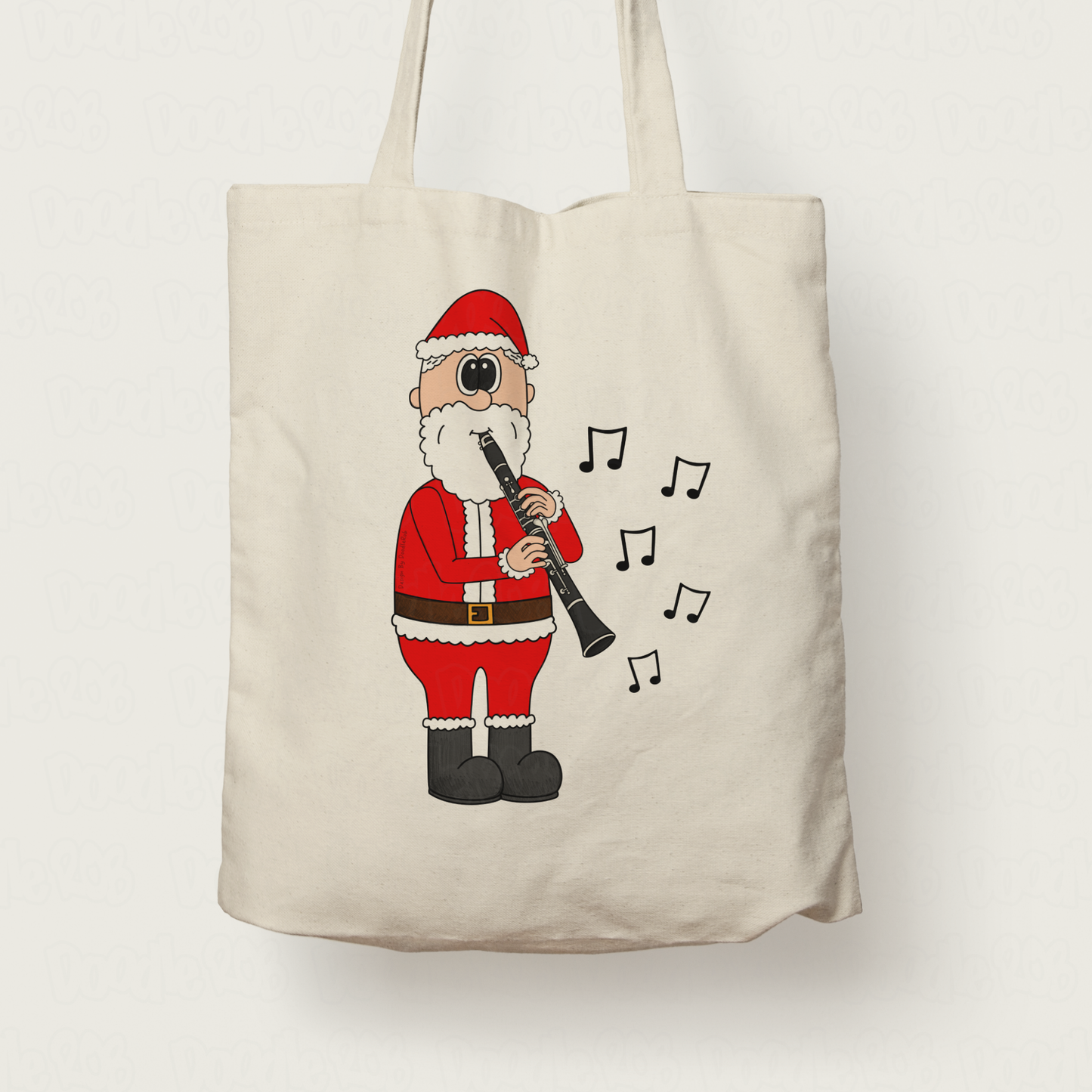 Clarinet Christmas Tote Bag - Santa Playing Clarinet - Gift For Clarinetist - Woodwind Musician Gift