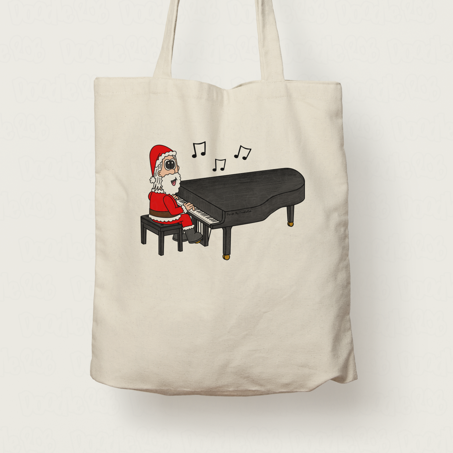 Santa Playing Piano Christmas Tote Bag - Pianist Christmas Gift - Xmas Gift For Piano Teacher