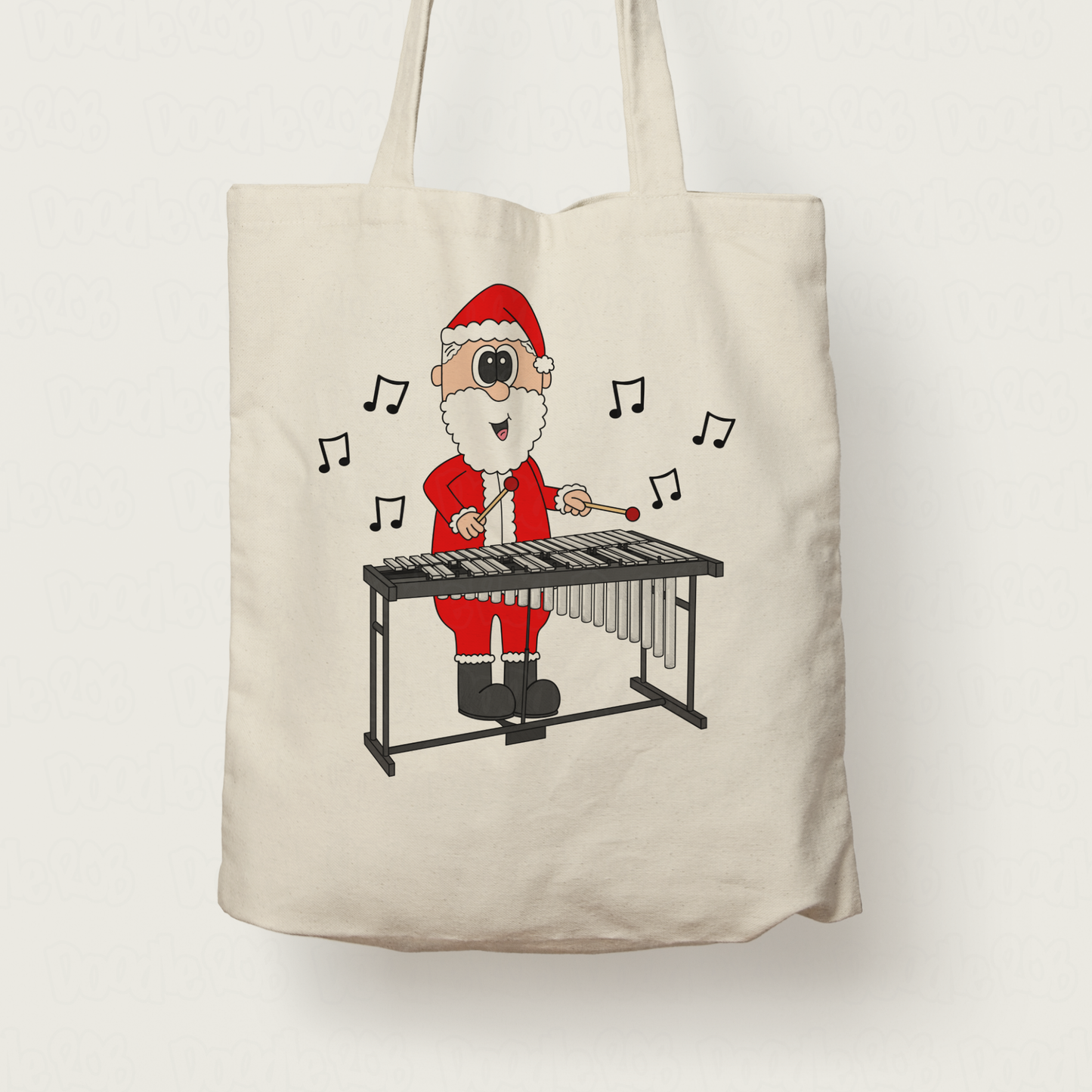 Vibraphone Christmas Tote Bag - Santa Playing Vibraphone - Vibraphonist Gift - Percussionist Xmas Gift