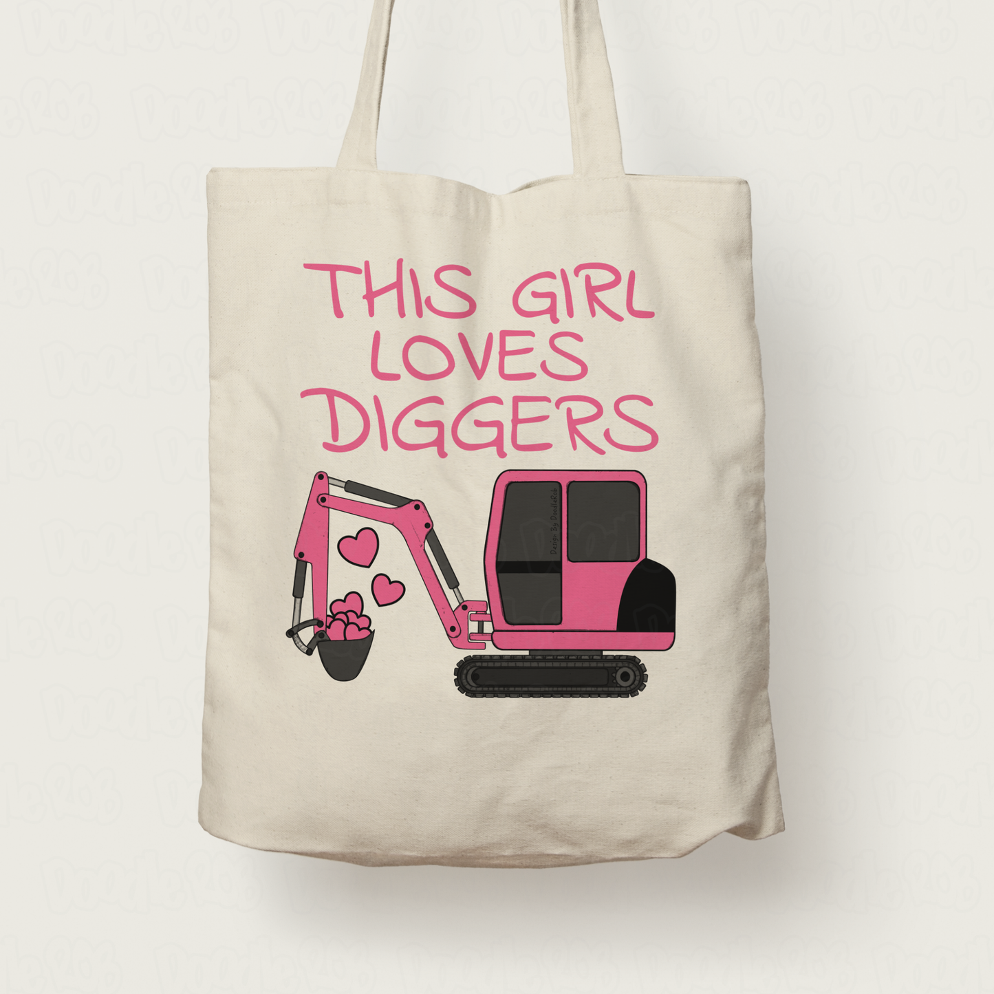 Girl's Digger Tote Bag - This Girl Loves Diggers - Digger Gift For Girl - Female Builder Gift