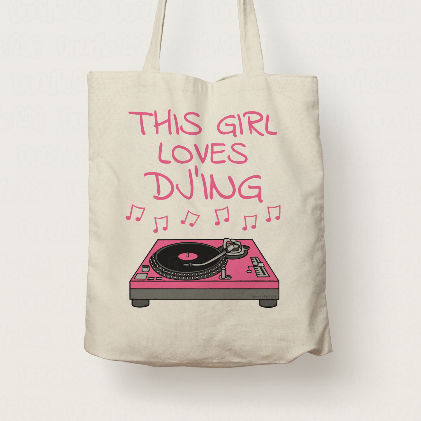 Female DJ Tote Bag - This Girl Loves DJ'Ing - Electronic Musician - Music Producer Gift