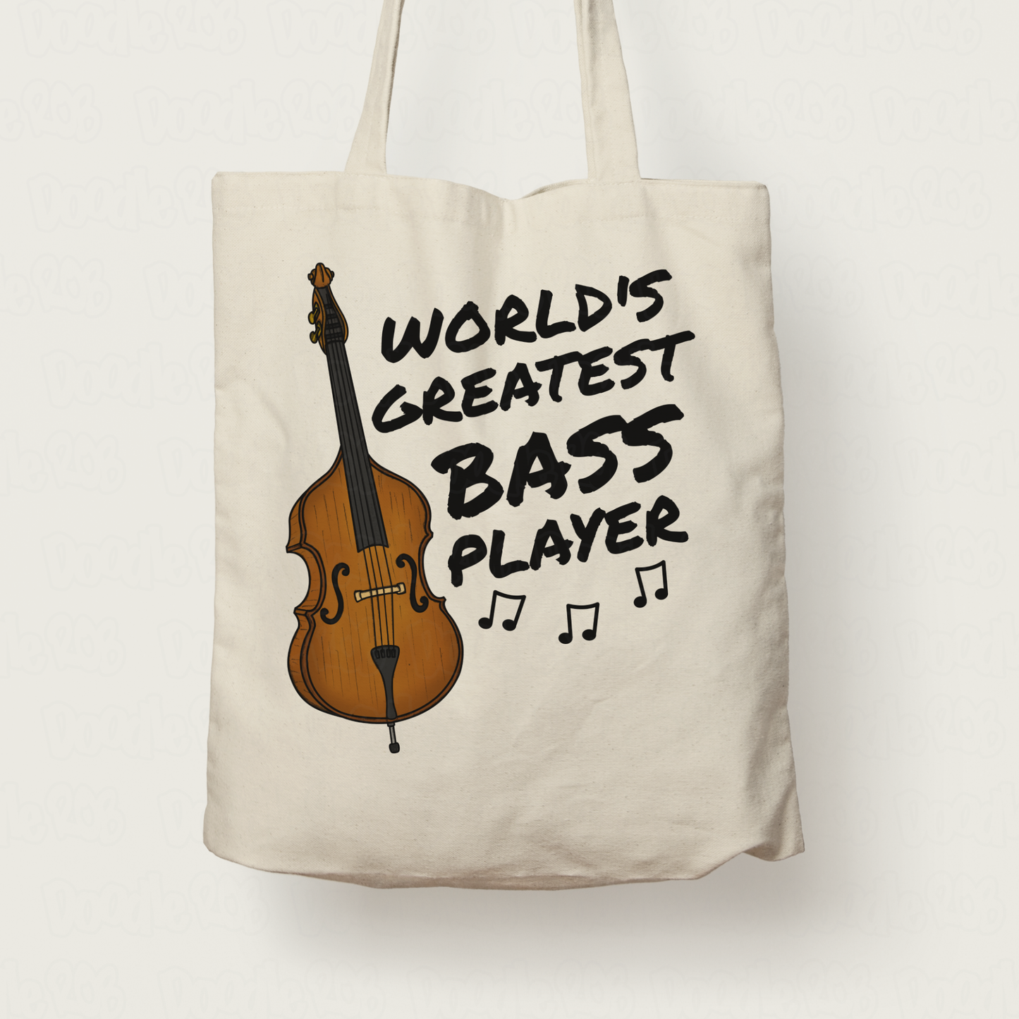 Double Bass Tote Bag - World's Greatest Bass Player - Gift For Bassist - Jazz Musician Gift