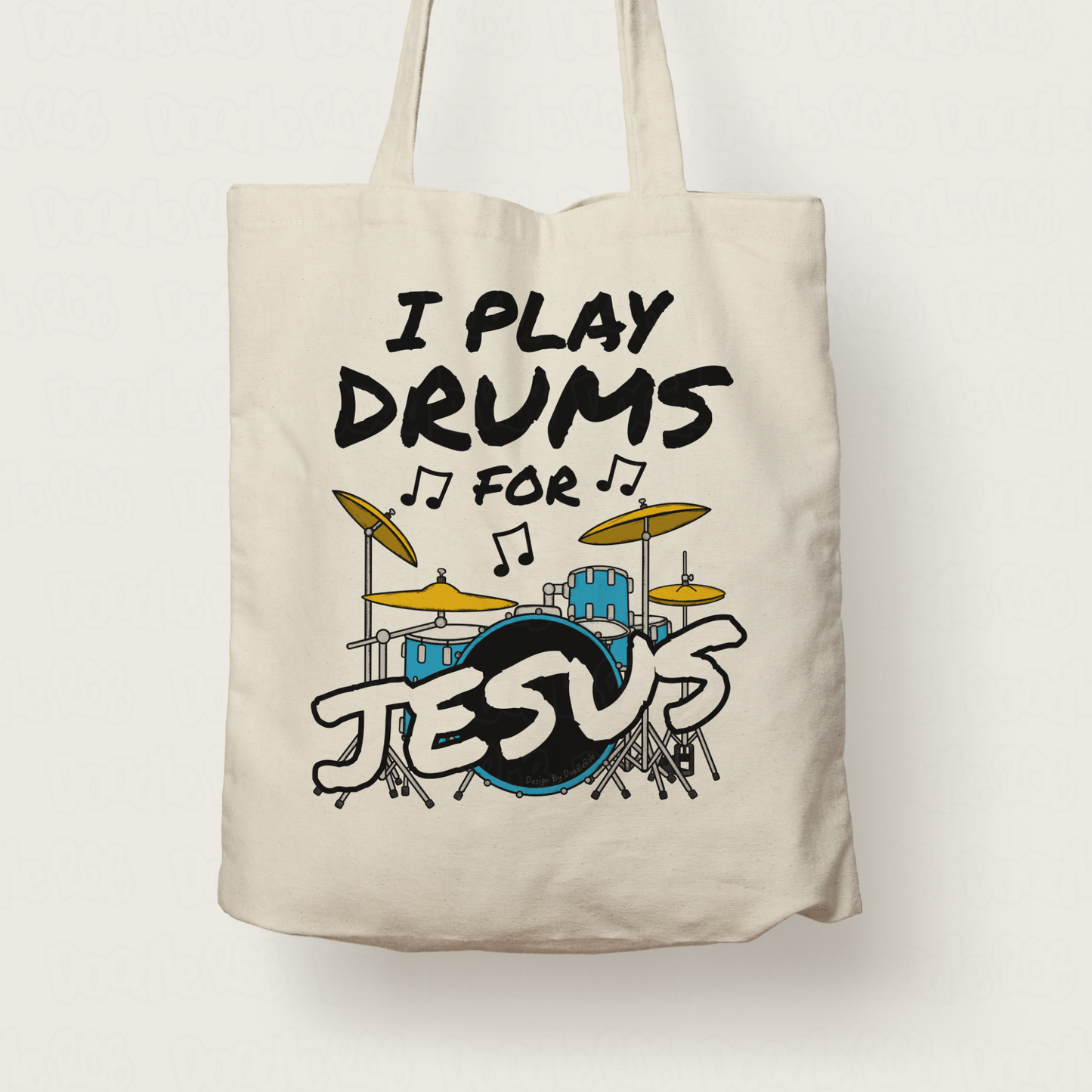Christian Drummer Tote Bag - I Play Drums For Jesus - Church Drummer Gift