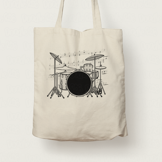 Drummer Tote Bag - Drum Notation Gift - Drum Teacher Bag - Percussionist Gift