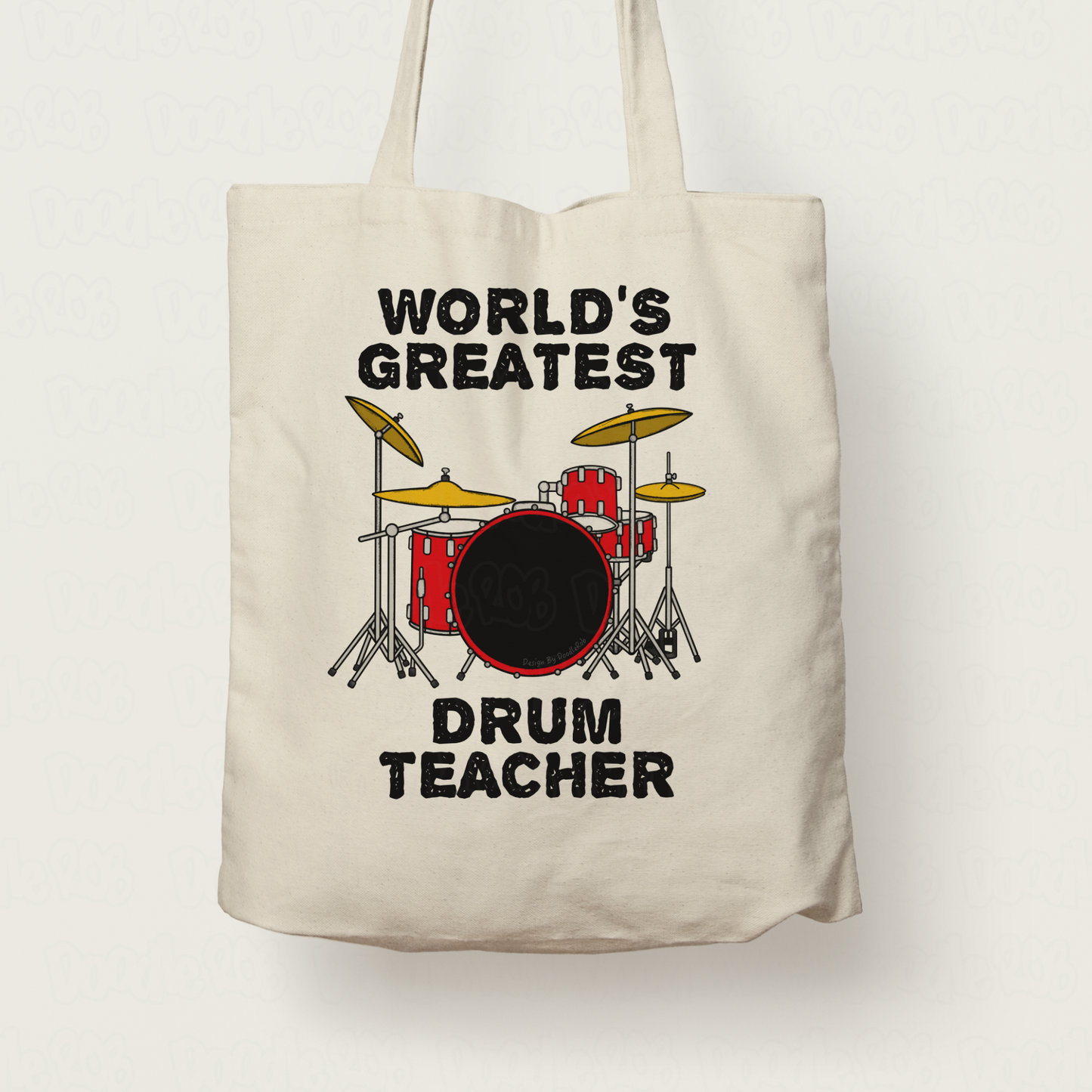 Drum Teacher Tote Bag - World's Greatest Drum Teacher - Music Teacher Gift