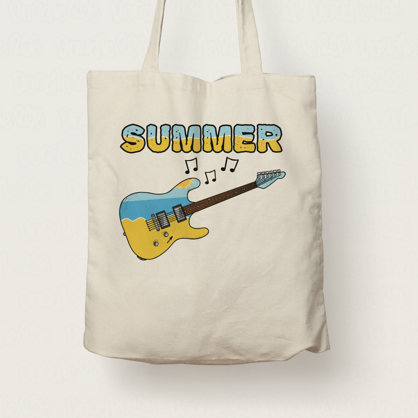 Electric Guitar Summer Tote Bag - Guitarist Gift - Summer Musician Tote Bag