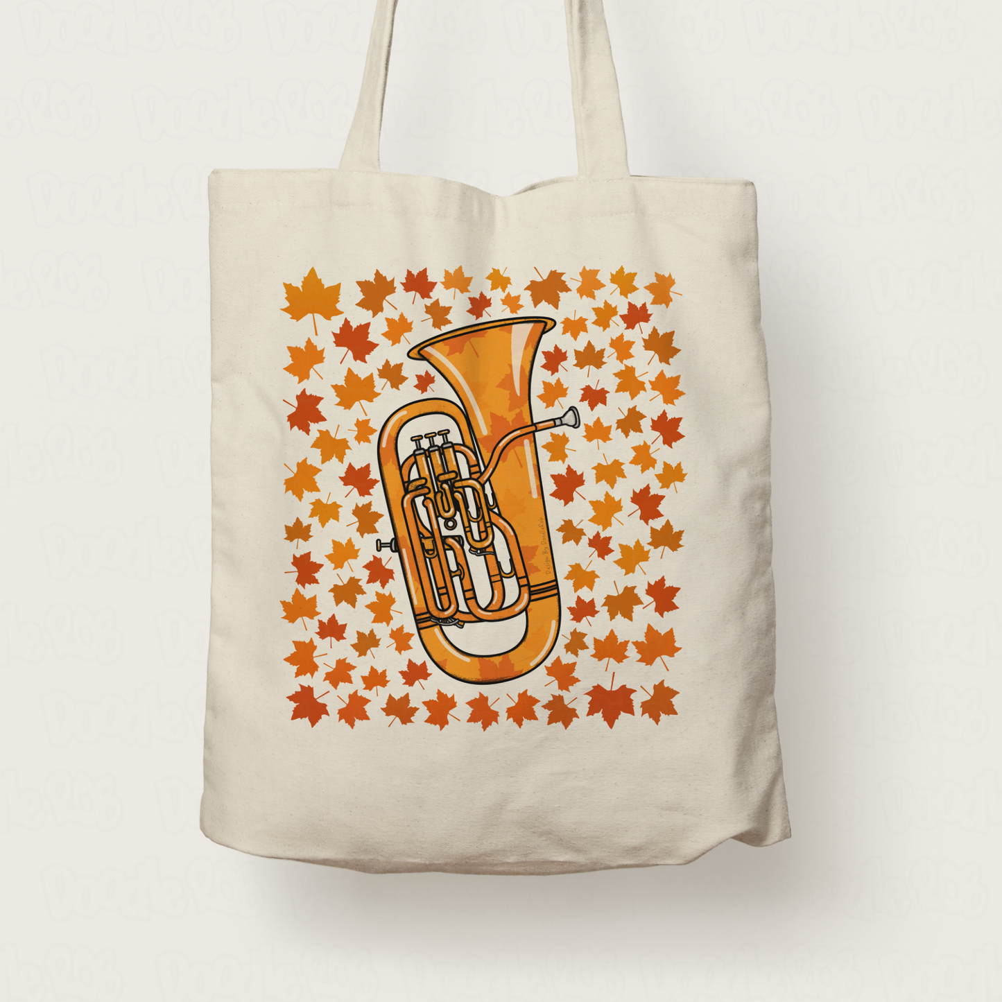 Autumn Euphonium Tote Bag (Leaves) - Gift For Euphoniumist - Brass Musician Gift For Fall or Thanksgiving