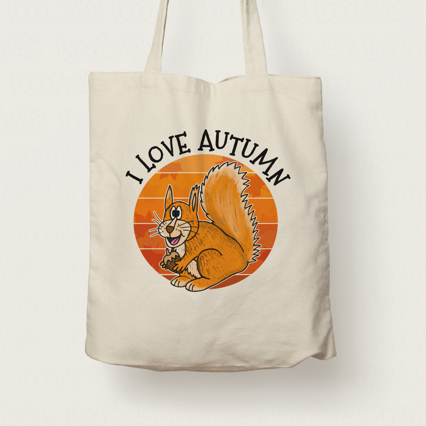 Autumn Squirrel Tote Bag - I Love Autumn - Gift For Wildlife Lover