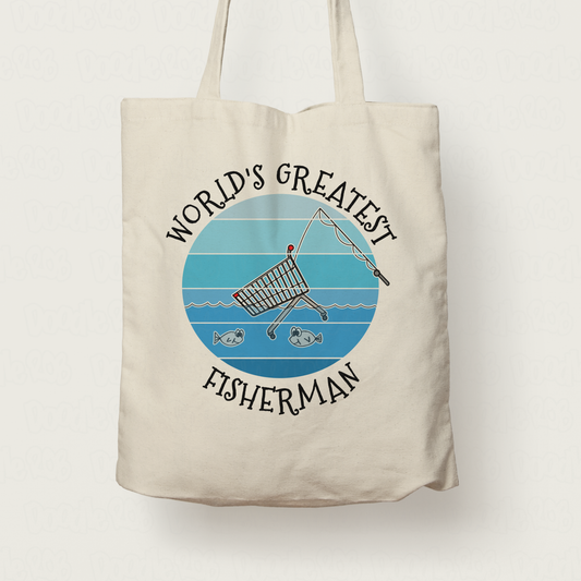 Funny Fishing Tote Bag - World's Greatest Fisherman - Fishing Trip Gift For Him