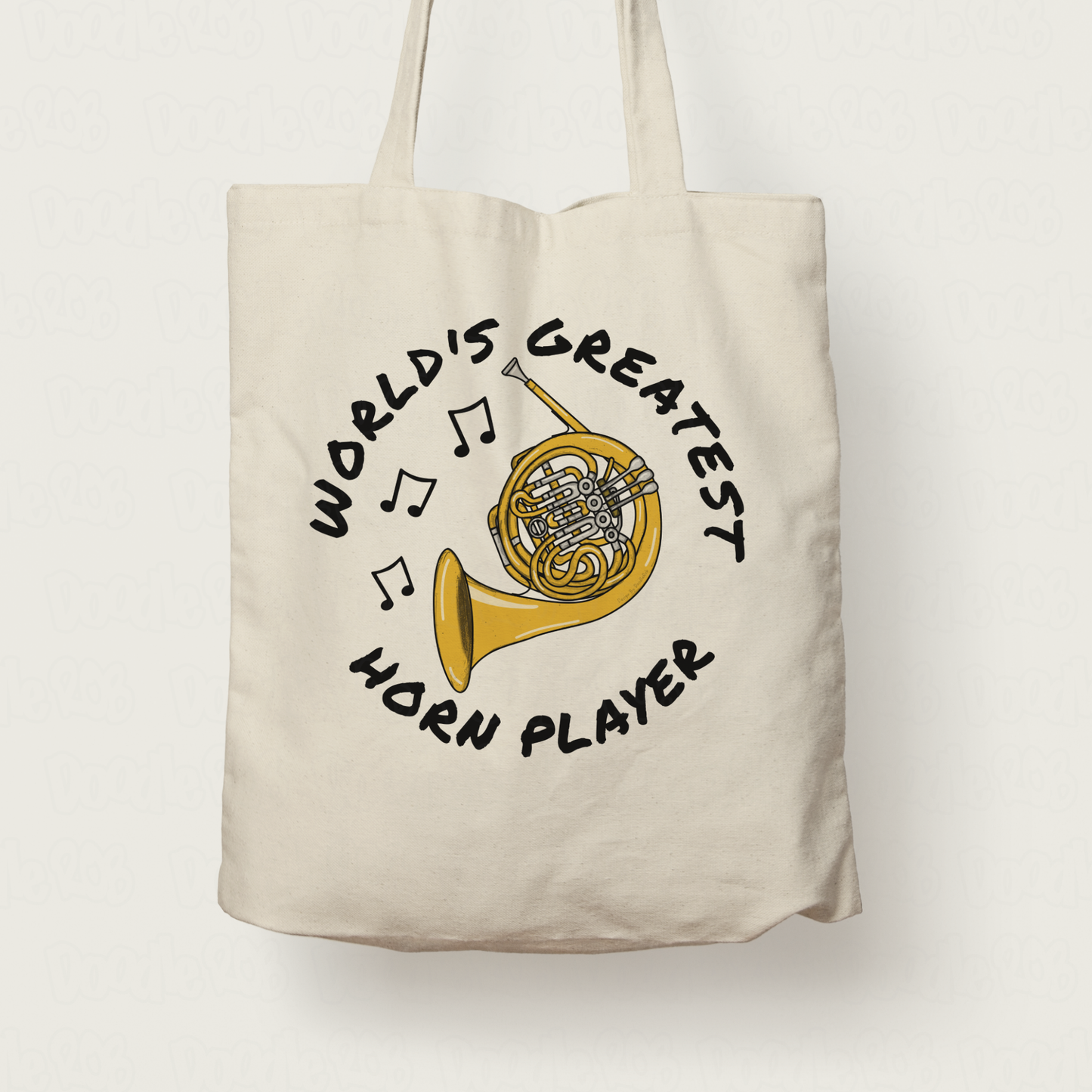 French Horn Tote Bag - World's Greatest Horn Player - Gift For Brass Musician (USA)