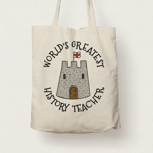 History Teacher Tote Bag - World's Greatest History Teacher - Funny Teacher Gift