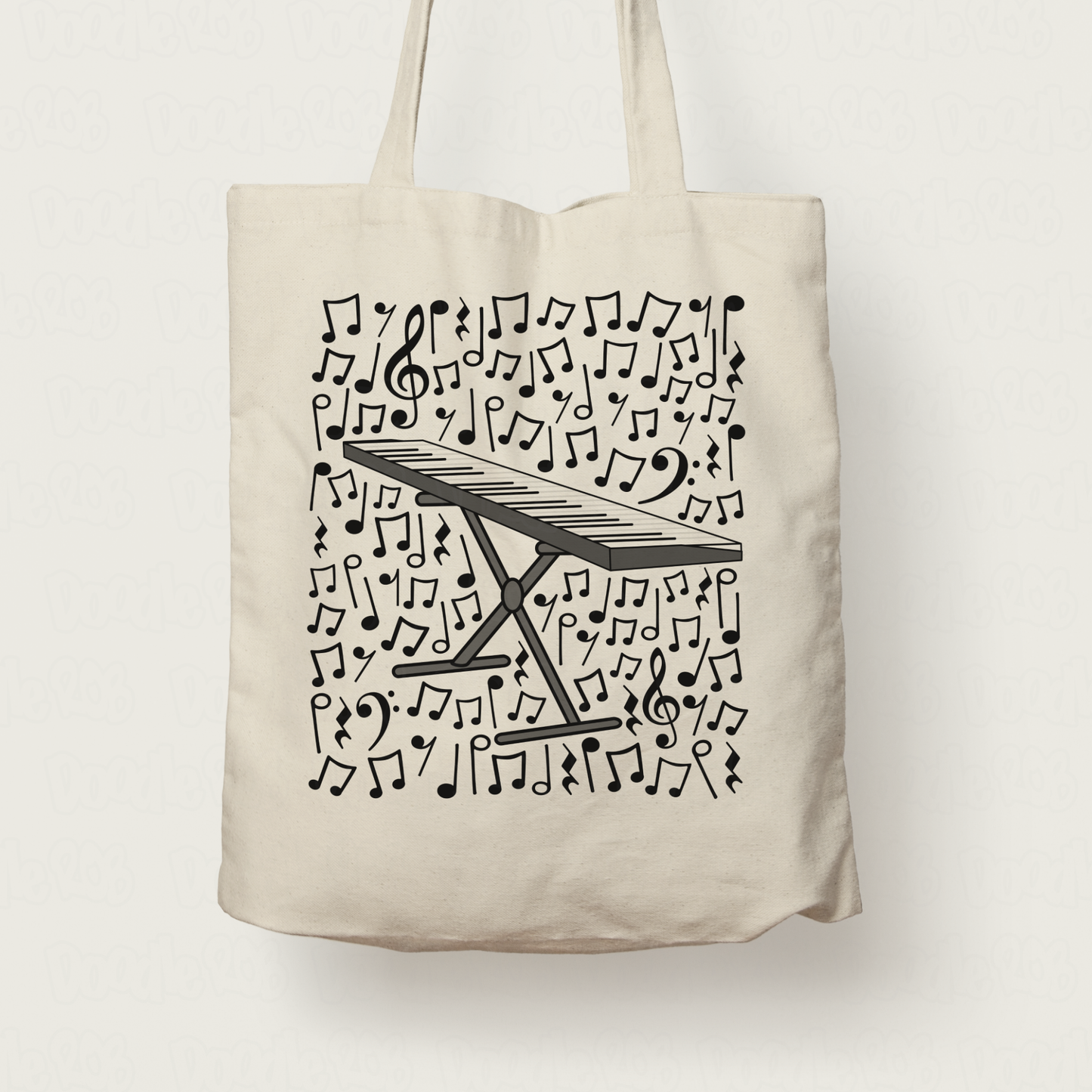 Keyboard Musical Notes Tote Bag - Gift For Pianist - Piano Teacher Musician Gift