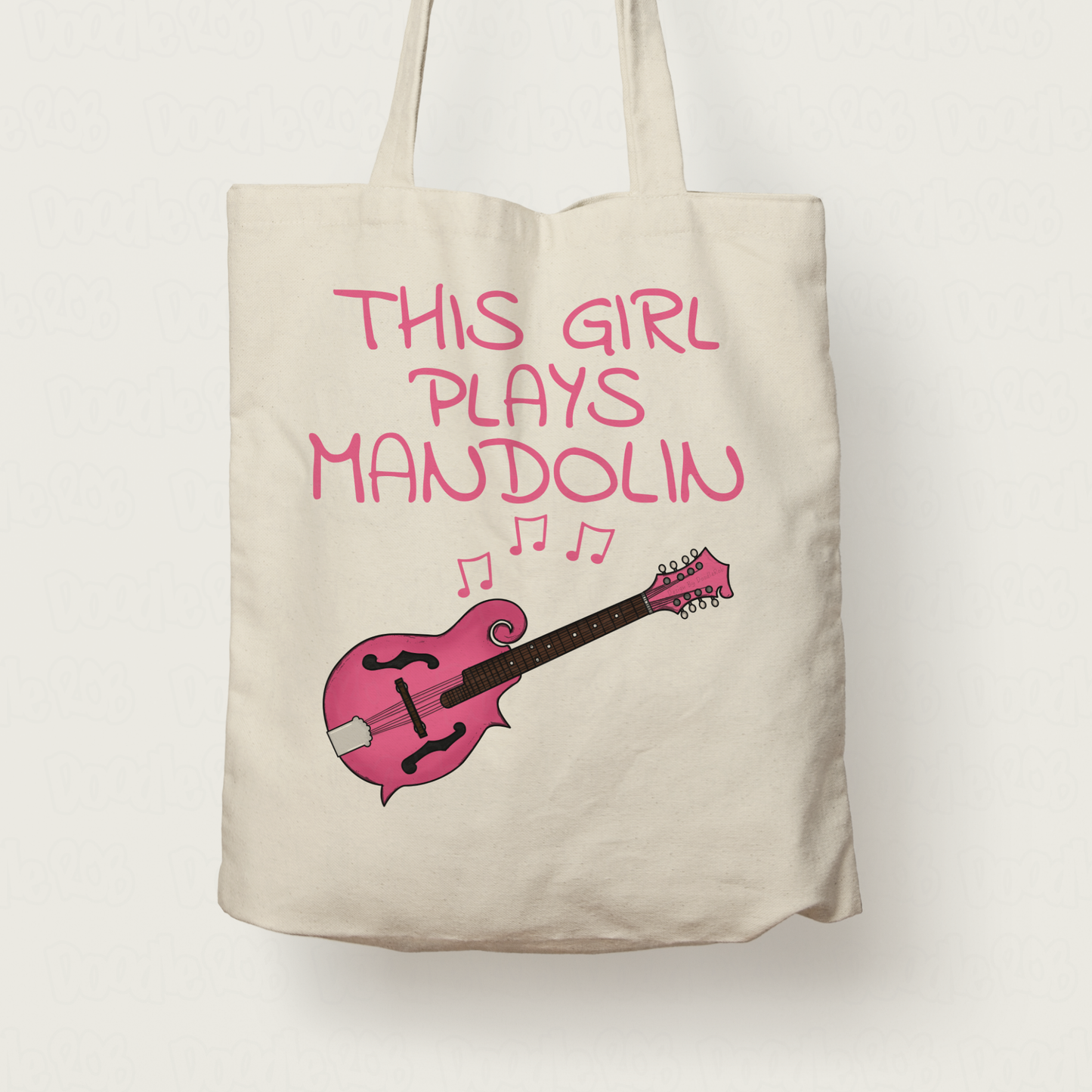 Girl's Mandolin Tote Bag - This Girl Plays Mandolin - Female Mandolinist Gift - Musician Gift For Her