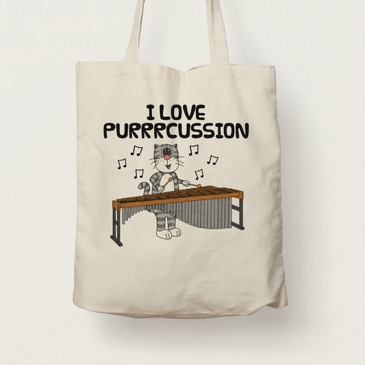 Funny Marimba Tote Bag - Cat Playing Marimba - Gift For Percussionist - Percussion Teacher Tote Bag - Orchestral Musician Gift