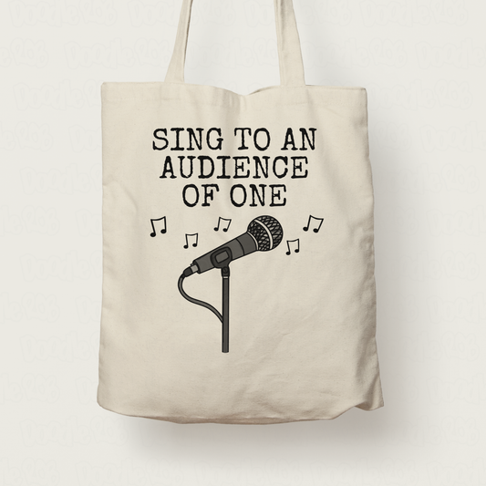 Church Singer Tote Bag - I Sing To An Audience Of One - Worship Musician Gift