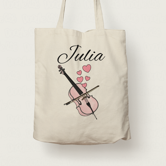 Cello Wedding Personalised Tote Bag - Cellist String Musician Custom Gift