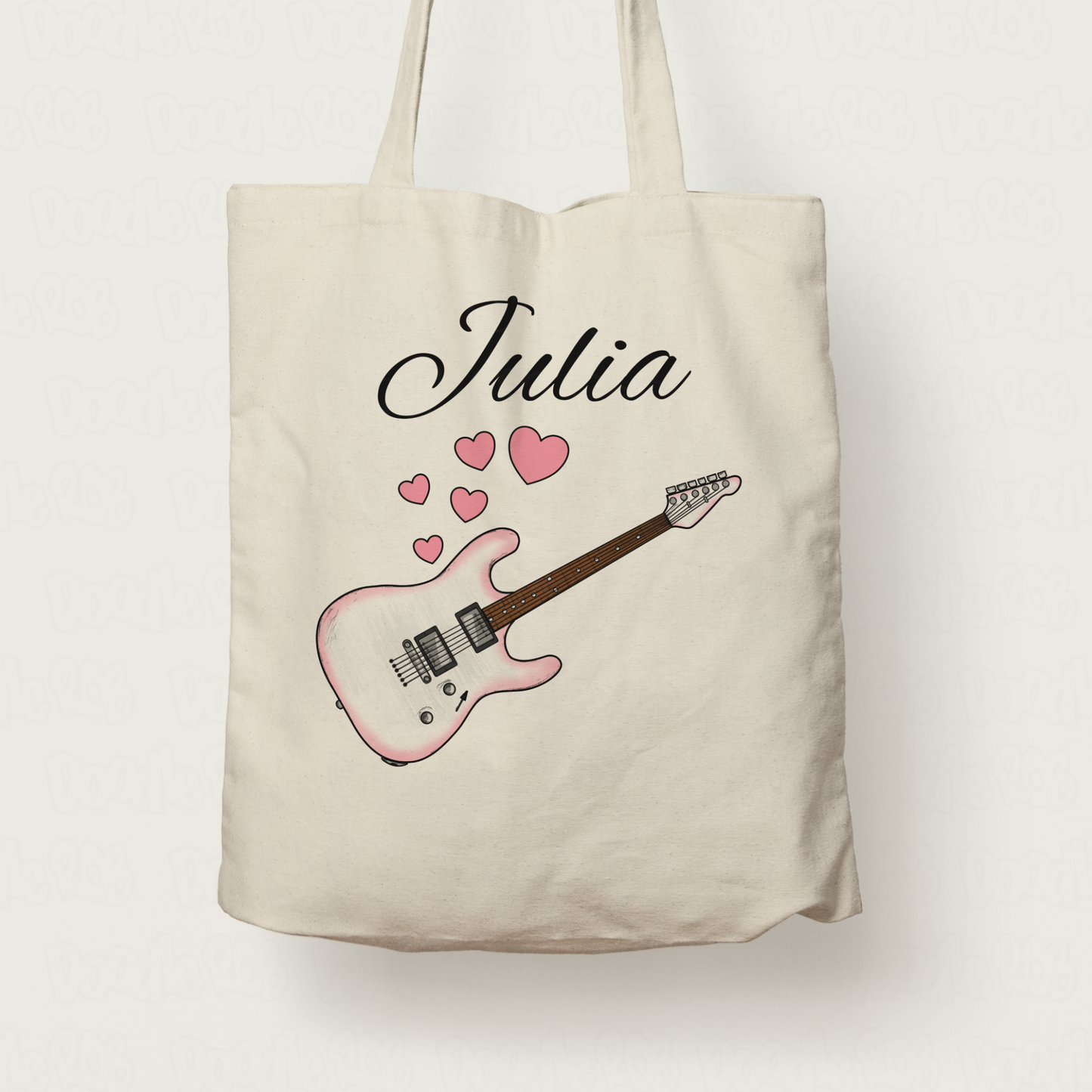 Electric Guitar Wedding Personalised Tote Bag - Guitarist Musician Custom Gift