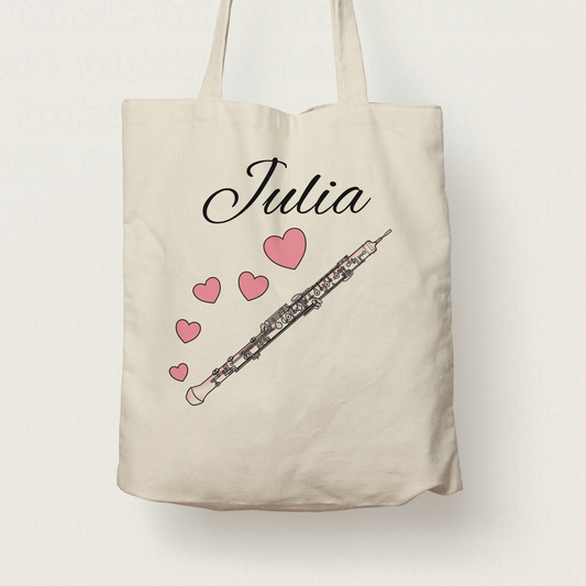 Oboe Wedding Personalised Tote Bag - Oboist Woodwind Musician Custom Gift