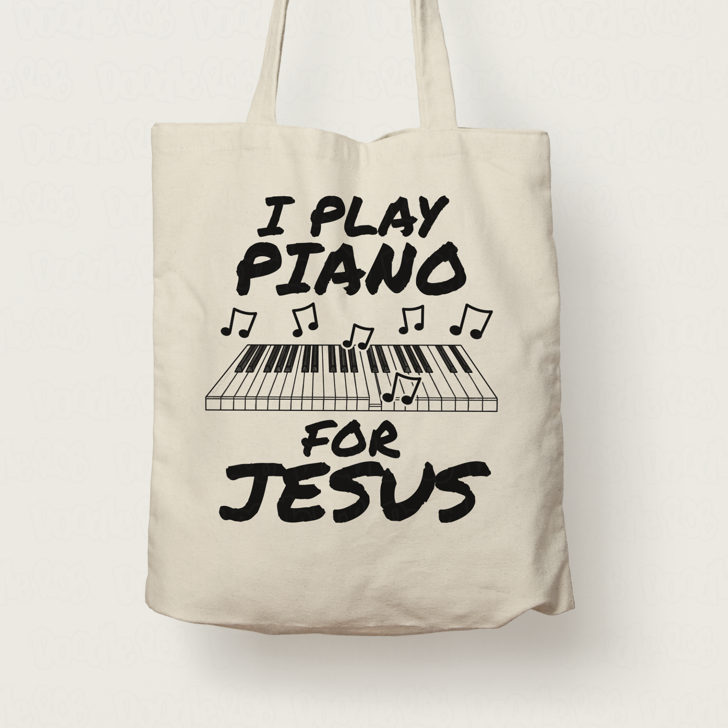 Church Pianist Tote Bag - I Play Piano For Jesus - Christian Musician Gift