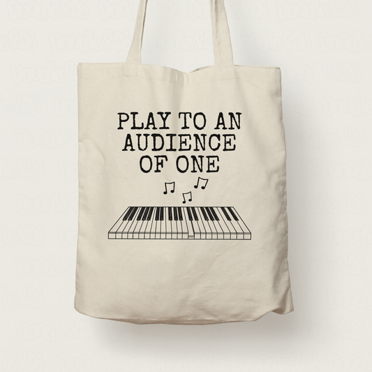 Church Pianist Tote Bag - I Play To An Audience Of One - Worship Keyboard Player Gift