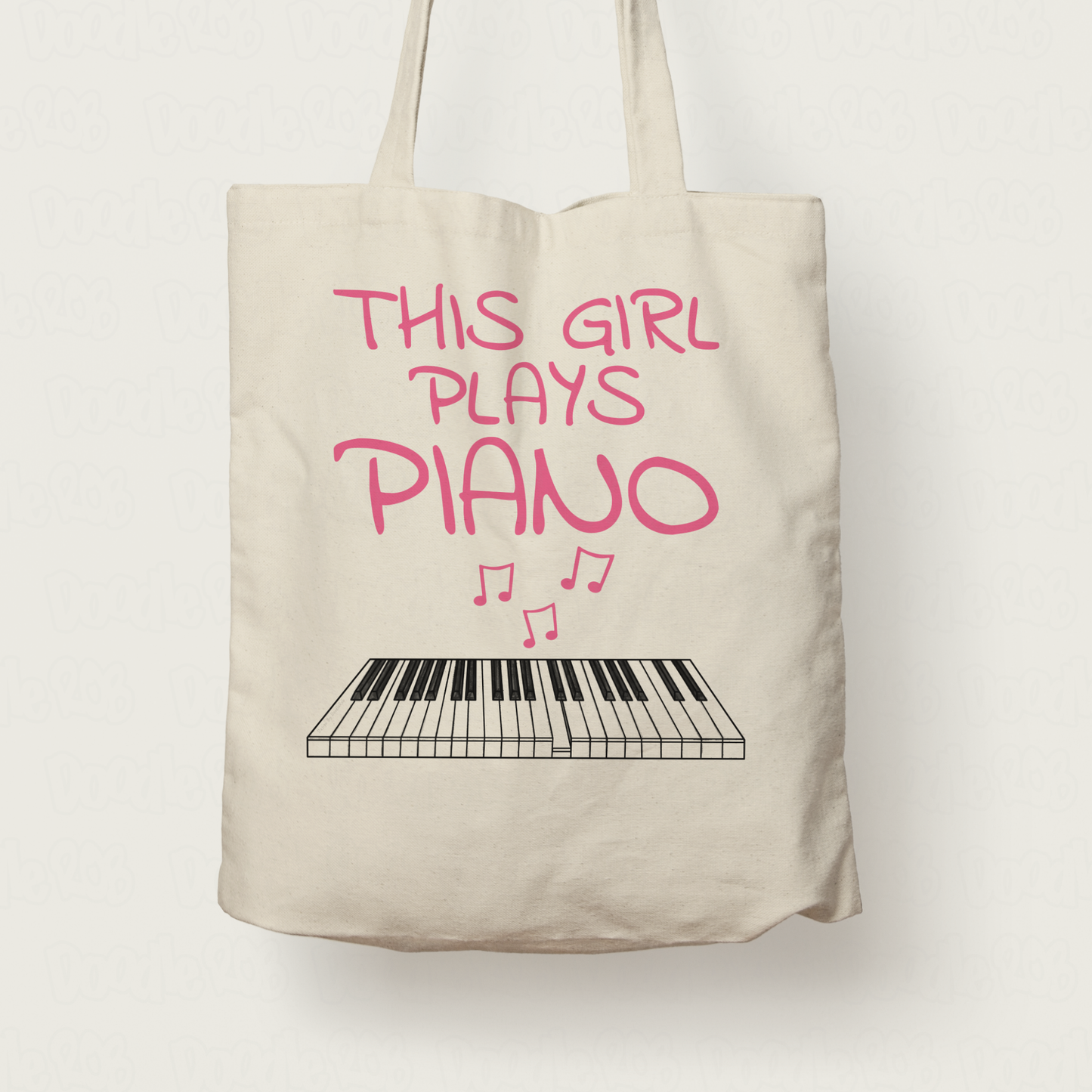 Girl's Piano Tote Bag - This Girl Plays Piano - Female Pianist - Piano Gift For Her