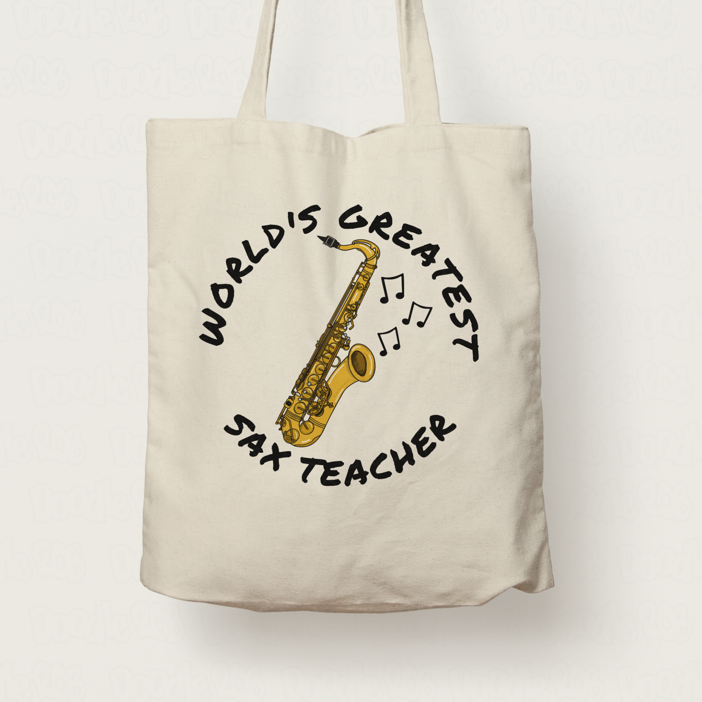 Saxophone Teacher Tote Bag - World's Greatest Sax Teacher - Saxophonist Gift (USA)