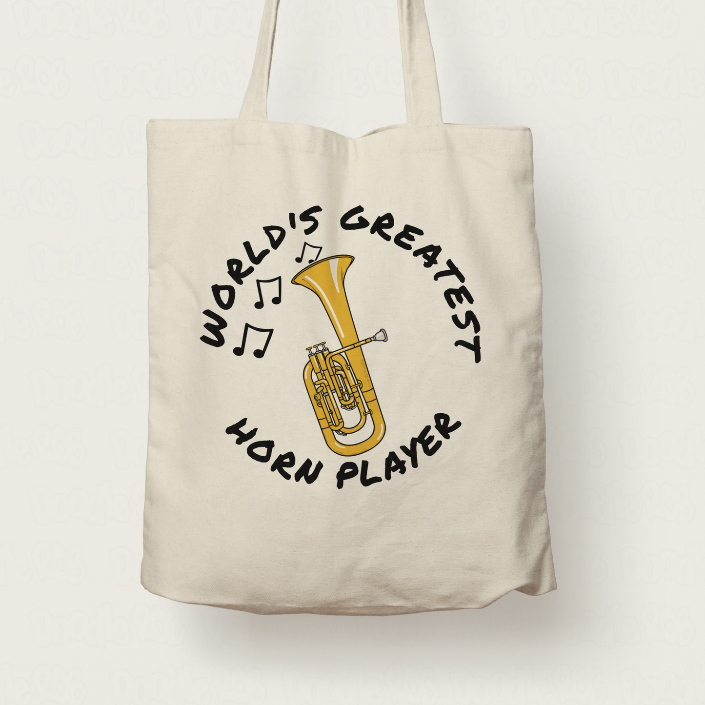 Tenor Horn Tote Bag - World's Greatest Horn Player - Brass Musician Gift