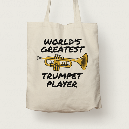 Trumpet Tote Bag - World's Greatest Trumpet Player - Gift For Trumpeter (USA)