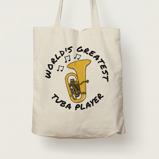 Tuba Tote Bag - World's Greatest Tuba Player - Gift For Tubaist (USA)