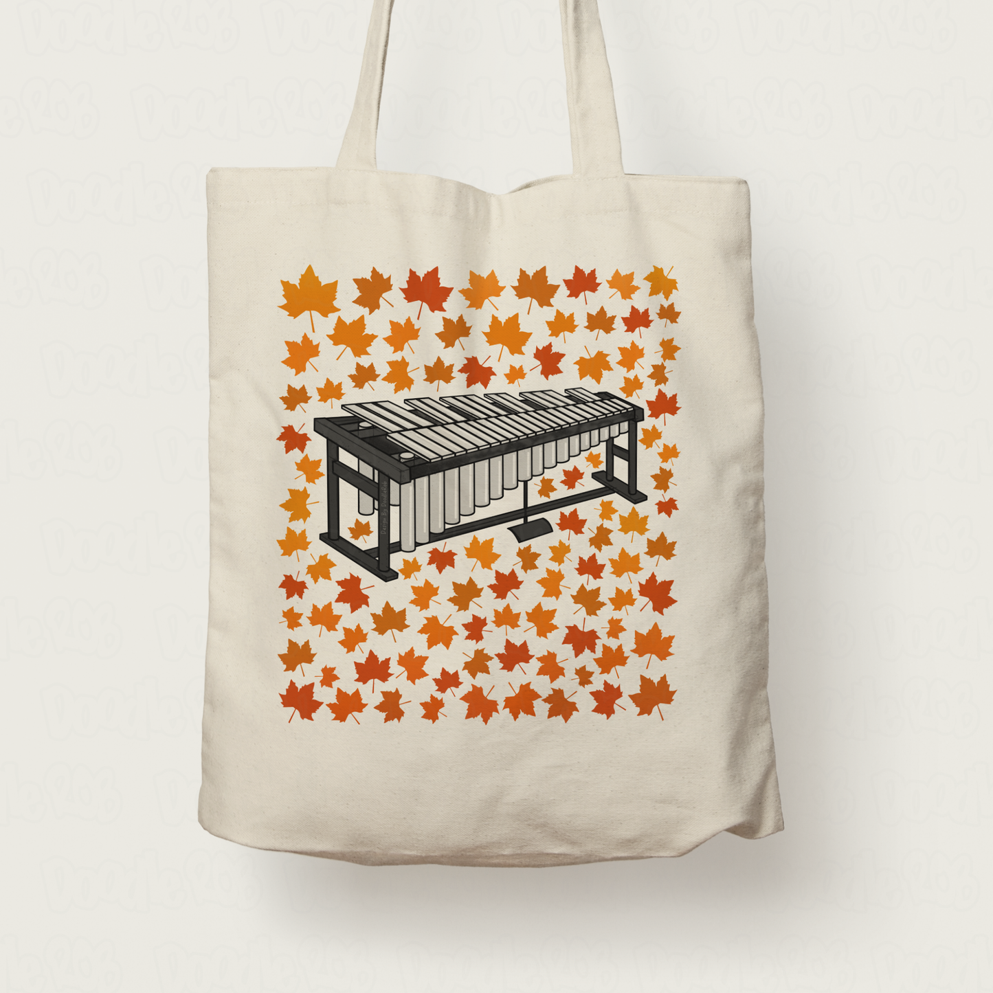 Autumn Vibraphone Tote Bag (Leaves) - Gift For Percussionist - Musician Gift For Fall or Thanksgiving