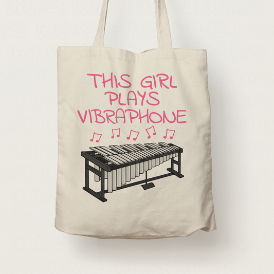 Girl's Vibraphone Tote Bag - This Girl Plays Vibraphone - Female Vibraphonist - Percussionist Gift