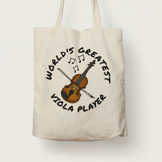 Viola Tote Bag - World's Greatest Viola Player - Gift For Violist