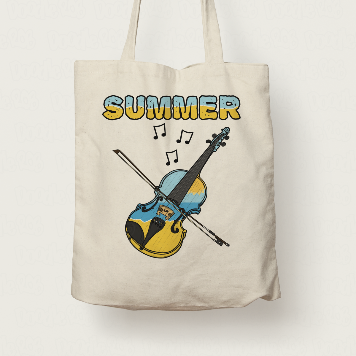 Violin Summer Tote Bag - Gift For Violinist - Summer Musician Gift