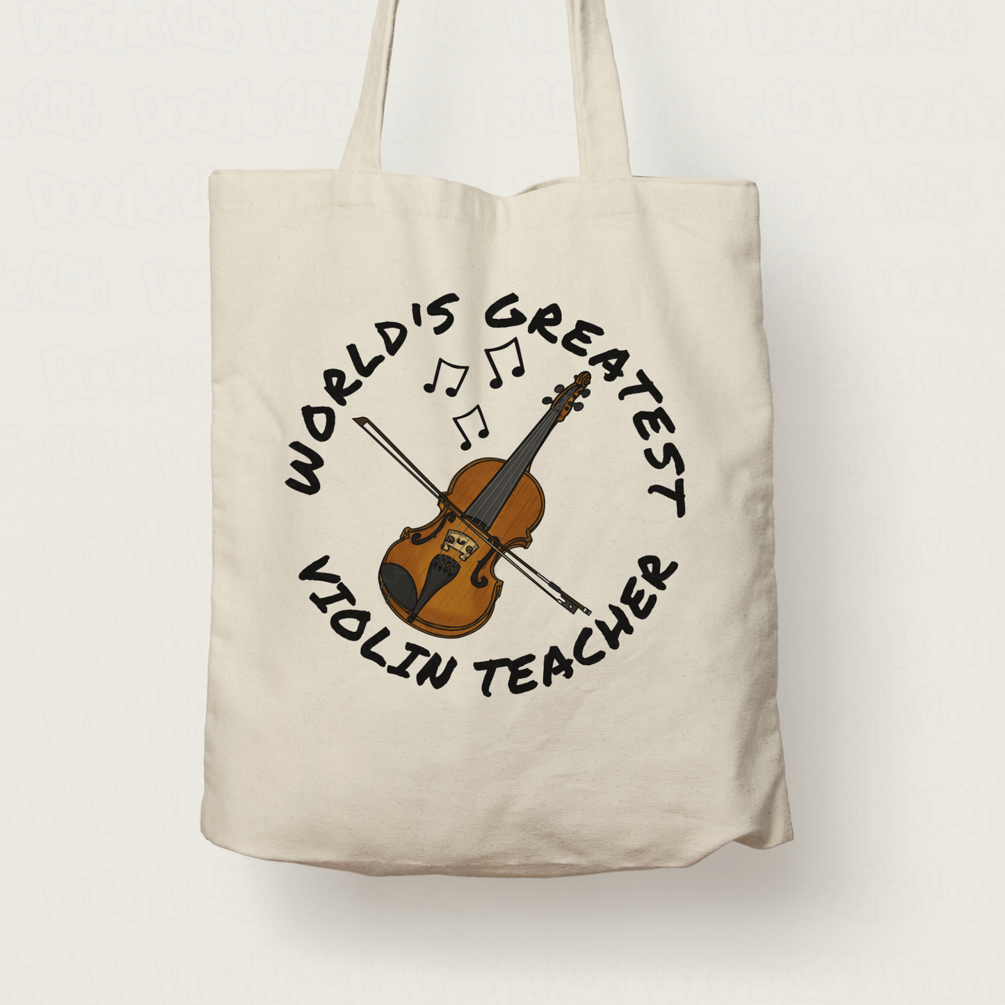 Violin Teacher Tote Bag - World's Greatest Violin Teacher - Gift For Violinist (USA)