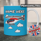Helicopter Personalised Mug (Red)