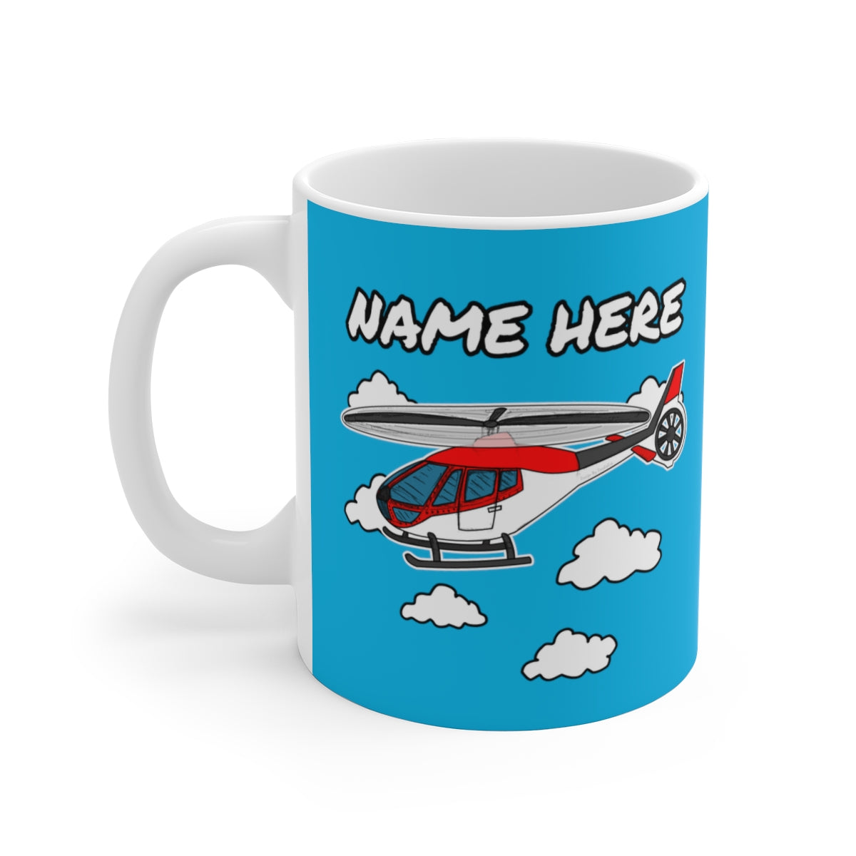 Helicopter Personalised Mug (Red)
