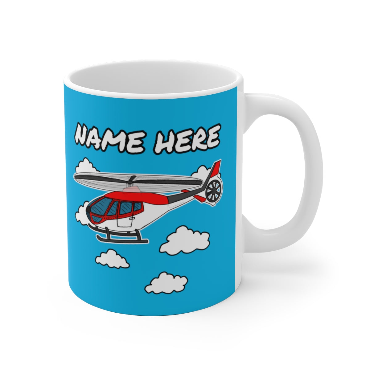 Helicopter Personalised Mug (Red)